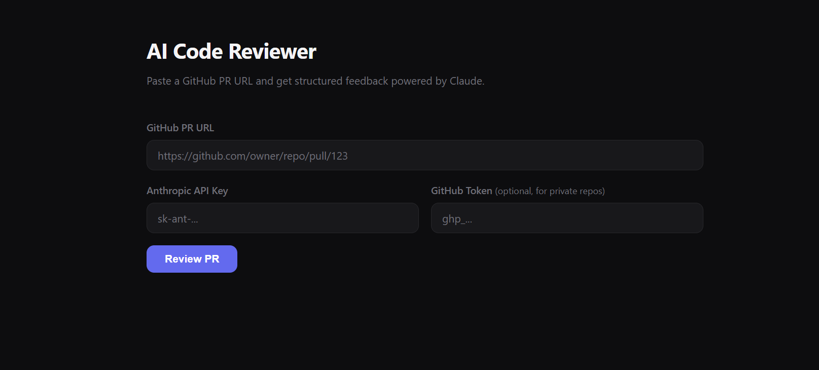 AI Code Reviewer screenshot