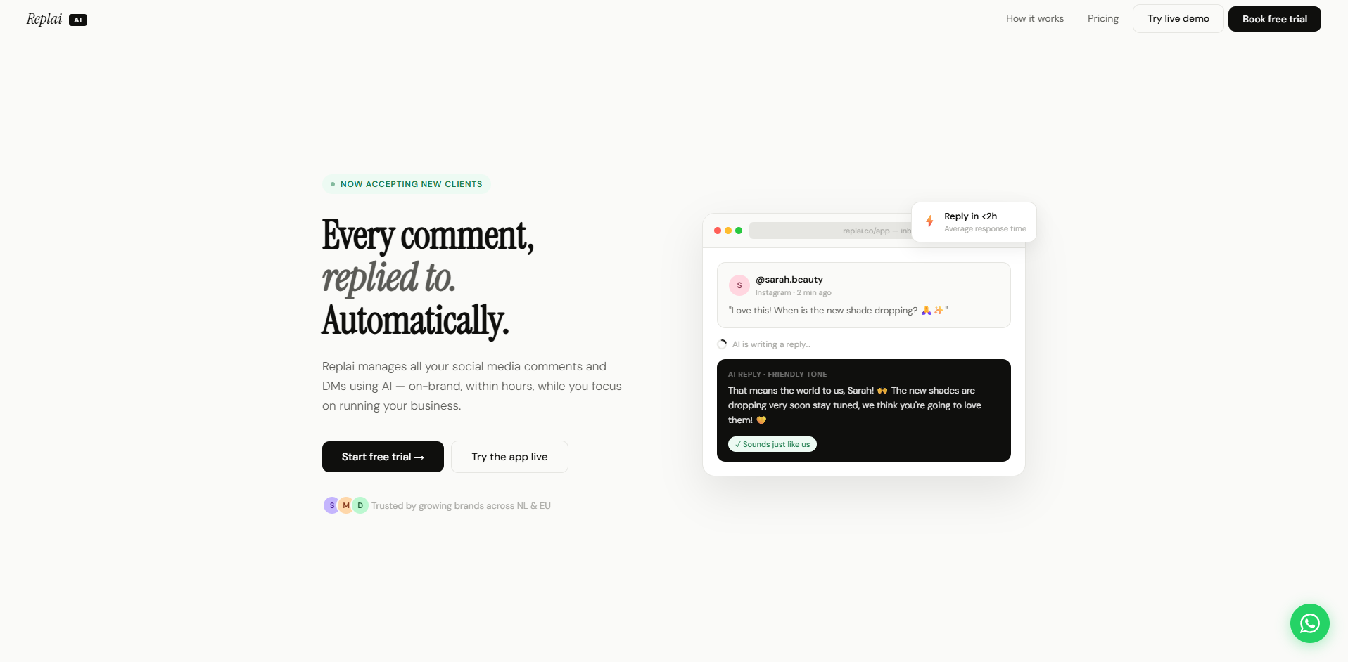 Replai screenshot